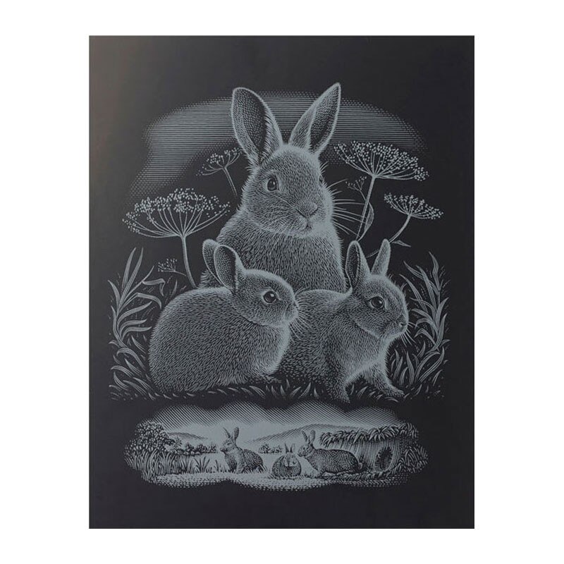 Gravura predesenata Silver Rabbits Reeves