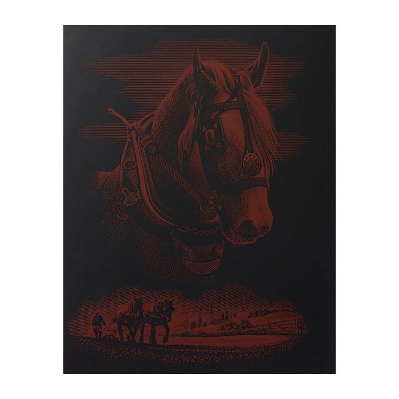 Gravura predesenata Gold Horse Reeves