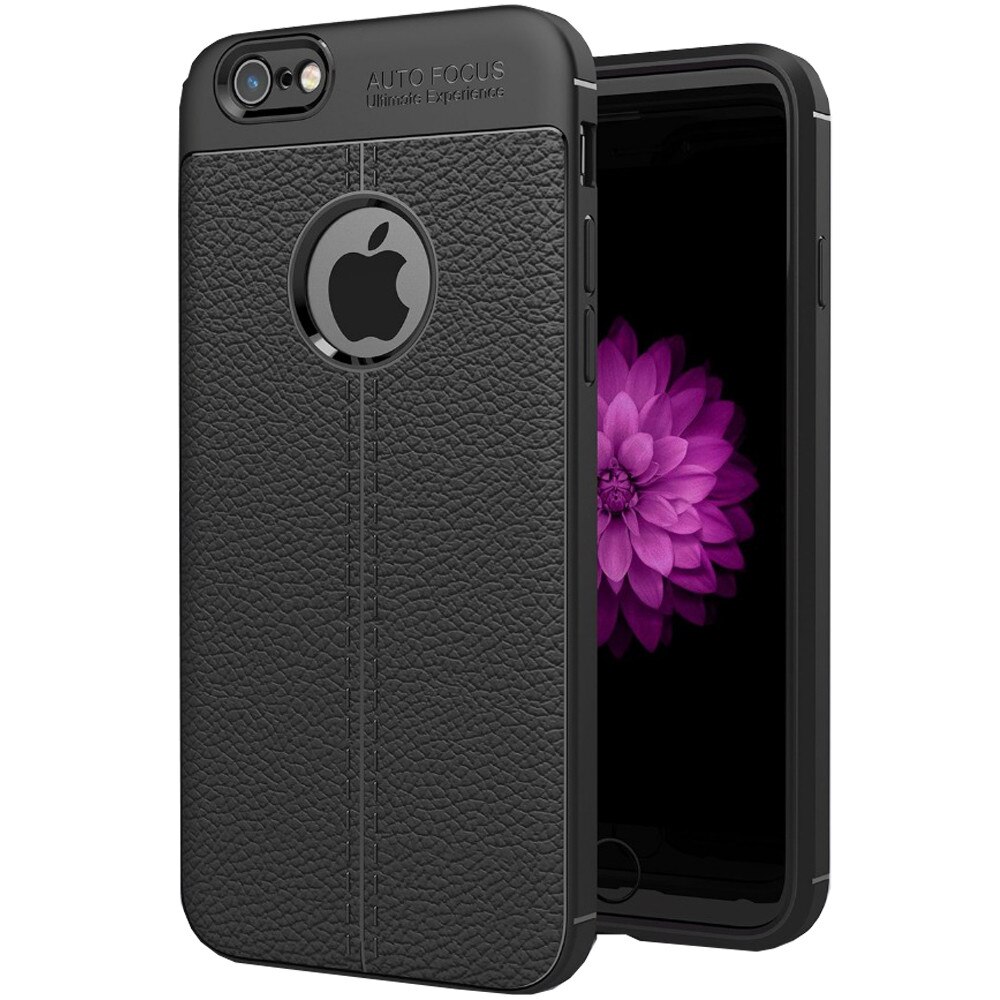 Husa Leather PROTECTS pentru iPhone 6 Plus / 6s Plus, Negru