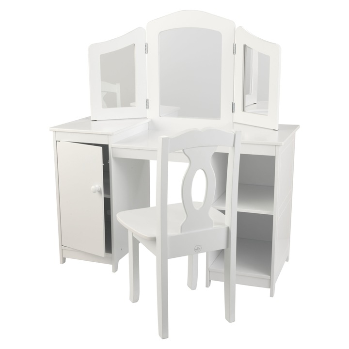 Kidkraft Deluxe Vanity & Chair White sminkasztal és szék, fehér