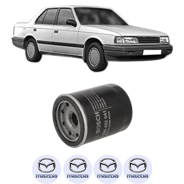 Filtru ulei MAZDA 929 III (HC) 3.0 (HCSS) din 1988-1989 KW 125 CP 170 CMC 2954, auto, Bosch, 4x Stickere auto cu MAZDA