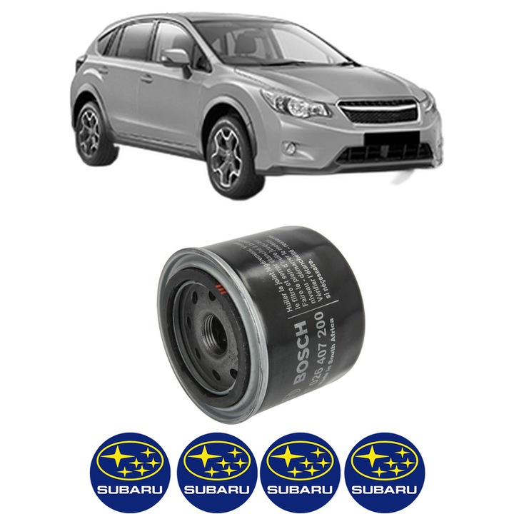 Filtru ulei SUBARU XV (_GP_) 1.6 i AWD (GP3, G33GP) din 2012-2017 KW 84 CP 114 CMC 1600, auto, Bosch, 4x Stickere auto cu SUBARU