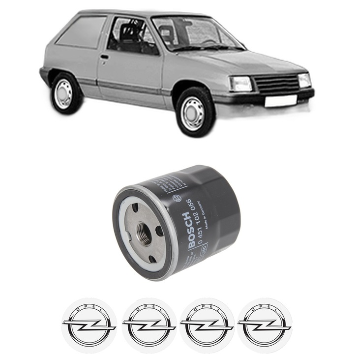 Filtru ulei OPEL CORSA A Hatchback Van (S83) 1.2 (F08, W5L) din 1986-1989 KW 40 CP 54 CMC 1196, auto, Bosch, 4x Stickere auto cu OPEL