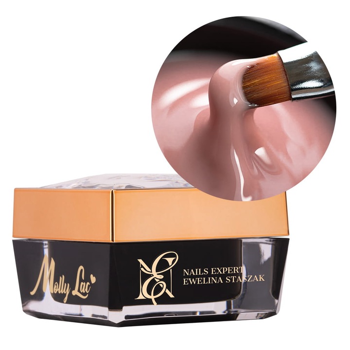 MollyLac Körömépítő zselé, Salon Cover, Nude árnyalat, 50g