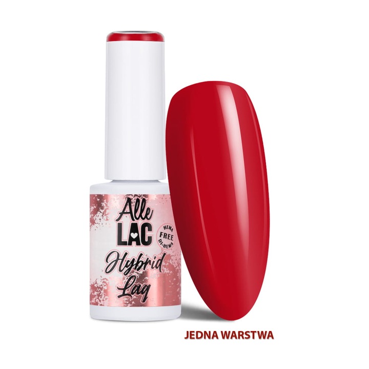 Oja hibrida LED/UV, AlleLac, Ruby Flame, 6g, culoare rosie, formula HEMA/Di-HEMA Free
