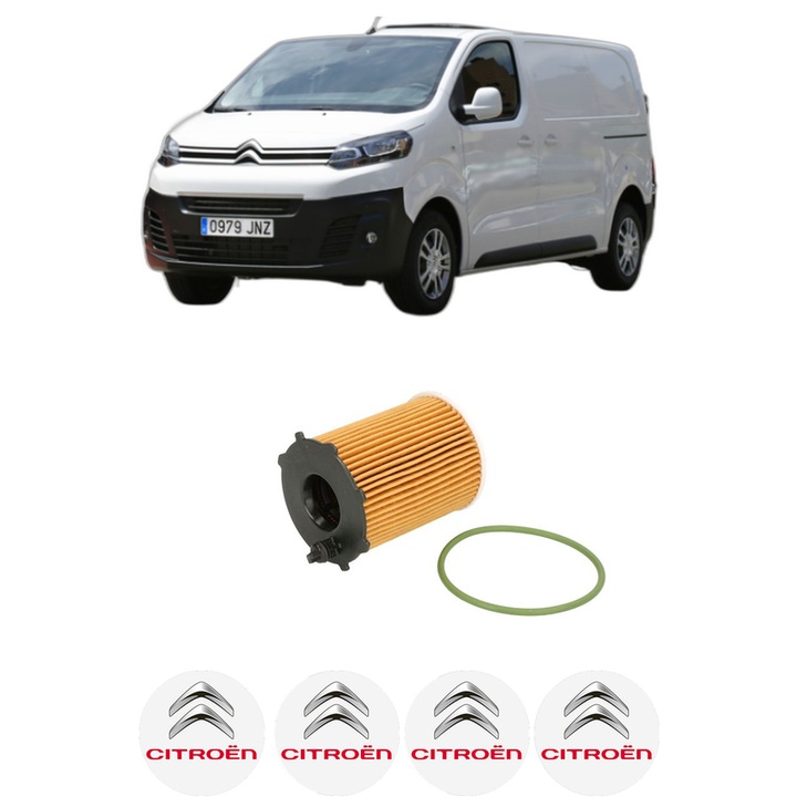 Filtru ulei CITROEN JUMPY III Bus (V_) 1.6 BlueHDi 95 din 2016 KW 70 CP 95 CMC 1560, auto, Bosch, 4x Stickere auto cu CITROEN