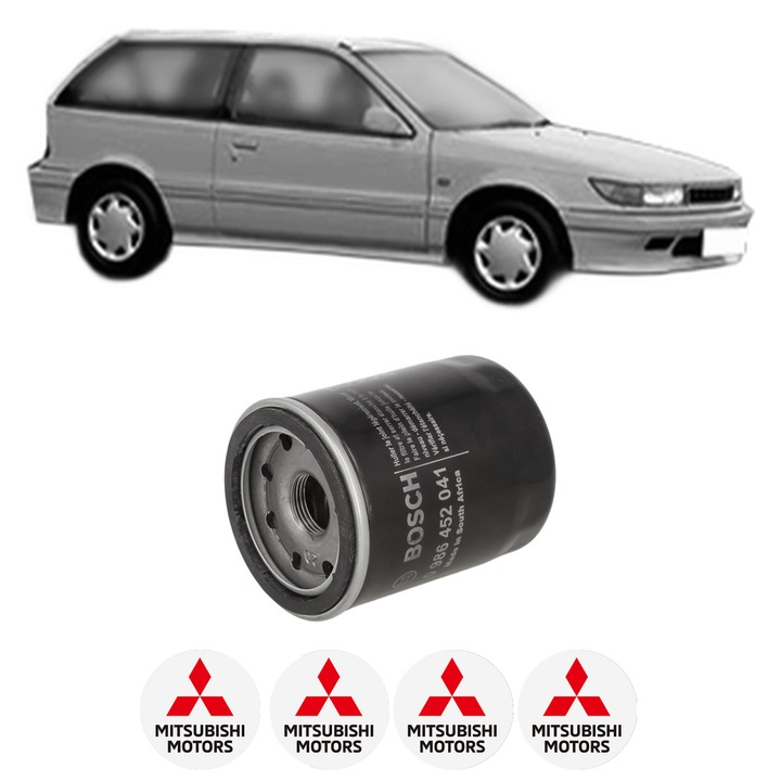 Filtru ulei MITSUBISHI LANCER IV Hatchback (C6_A, C7_A) 1.6 16V (C76A, C66A) din 1992-1994 KW 83 CP 113 CMC 1597, auto, Bosch, 4x Stickere auto cu MITSUBISHI