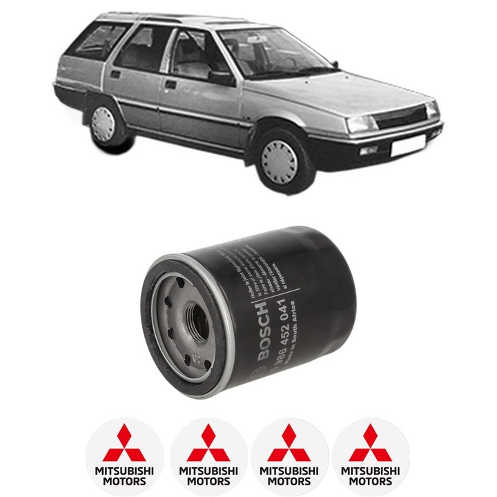 Filtru ulei MITSUBISHI LANCER III Station Wagon (C1_V, C3_V) 1.5 (C12V) din 1988-1990 KW 61 CP 83 CMC 1468, auto, Bosch, 4x Stickere auto cu MITSUBISHI