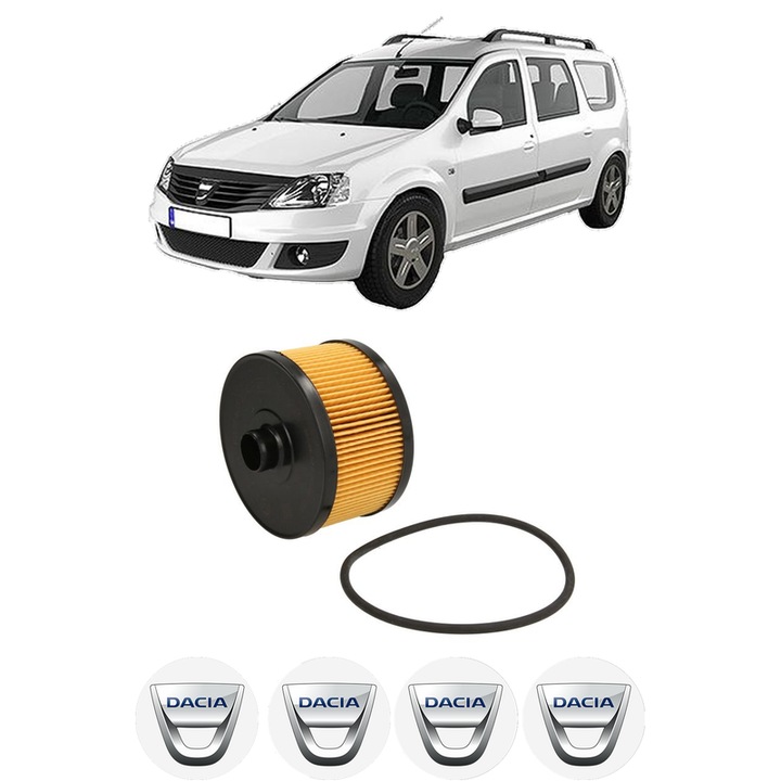 Filtru ulei DACIA LOGAN MCV II 1.0 LPG (K8ML) din 2019 KW 74 CP 101 CMC 999, auto, Bosch, 4x Stickere auto cu DACIA