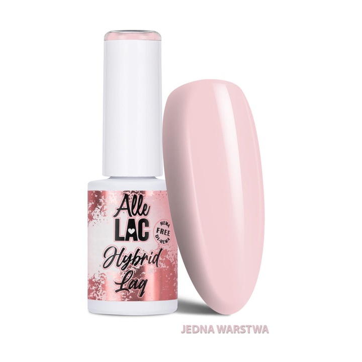 Oja hibrida LED/UV, AlleLac, Nudes Pinkish Cream, 6g, formula HEMA/Di-HEMA Free