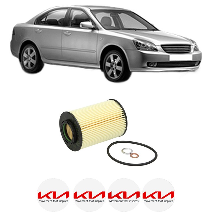 Filtru ulei KIA MAGENTIS II (MG) 2.0 CRDi din 2005-2008 KW 100 CP 136 CMC 1991, auto, Bosch, 4x Stickere auto cu KIA