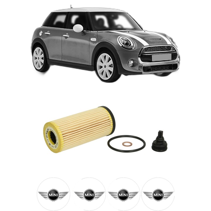 Filtru ulei MINI MINI (F55) One First din 2017 KW 55 CP 75 CMC 1499, auto, Bosch, 4x Stickere auto cu MINI