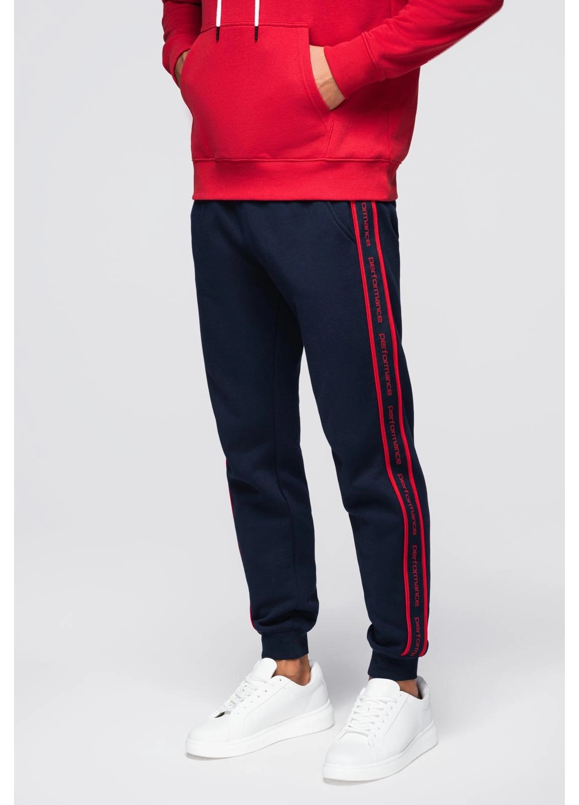 Pantaloni sport jogger cu dungi OMBRE OM-PASK-0284, Albastru