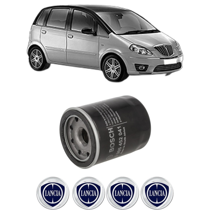 Filtru ulei LANCIA MUSA (350_) 1.4 (350.AXE1A) din 2007-2012 KW 66 CP 90 CMC 1368, auto, Bosch, 4x Stickere auto cu LANCIA