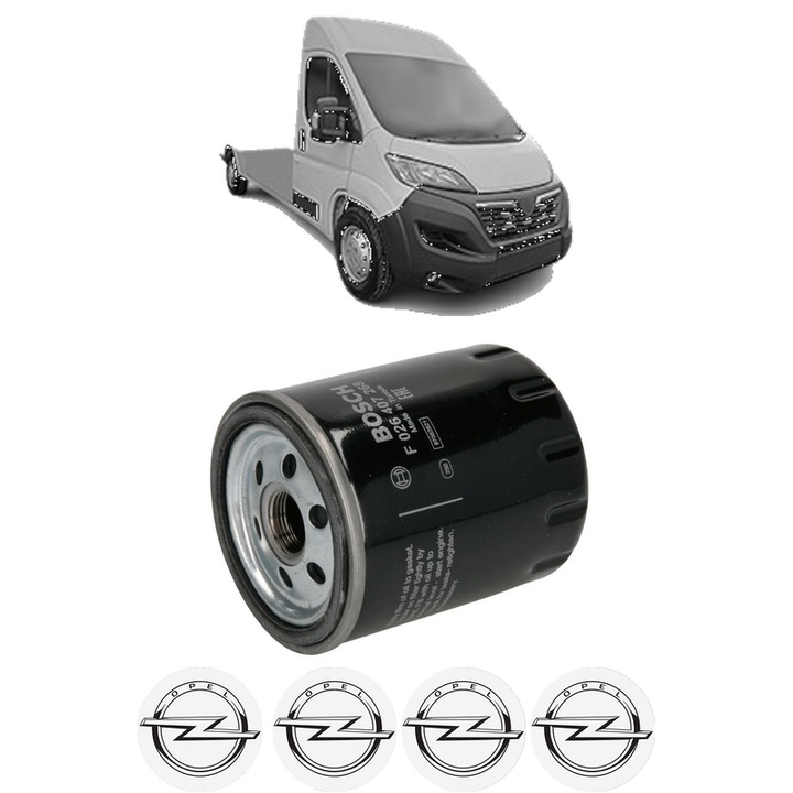 Filtru ulei OPEL MOVANO C Platform/Chassis (U9) 2.2 BlueHDi 120 din 2023 KW 88 CP 120 CMC 2184, auto, Bosch, 4x Stickere auto cu OPEL