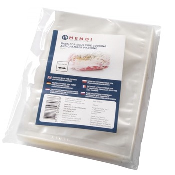 Pungi alimentare pentru vidat, netede, Hendi, 200 x 300 mm, 2 straturi, filtru UV, 100 buc, grosime 65 microni Pungi alimentare pentru vidat, netede, Hendi, 200 x 300 mm, 2 straturi, filtru UV, 100 buc, grosime 65 microni