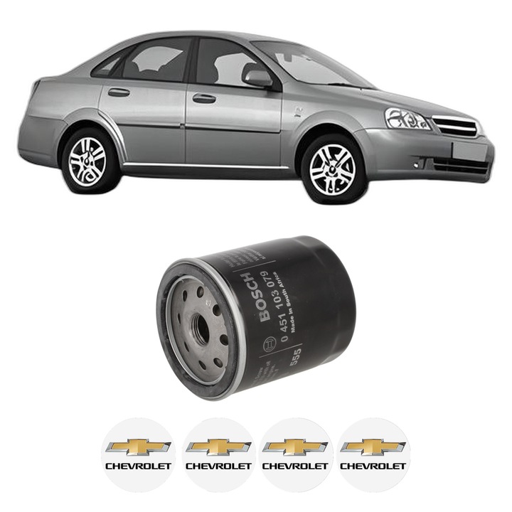 Filtru ulei CHEVROLET NUBIRA Saloon 1.6 din 2005-2011 KW 80 CP 109 CMC 1598, auto, Bosch, 4x Stickere auto cu CHEVROLET