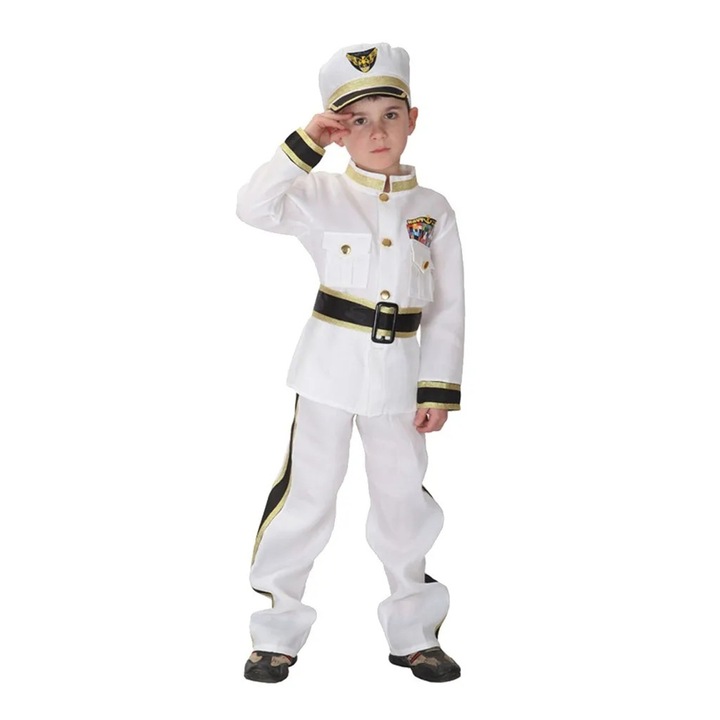 Costum capitan de marina KidMania® pentru copii, 7-8 ani, 120-130 cm