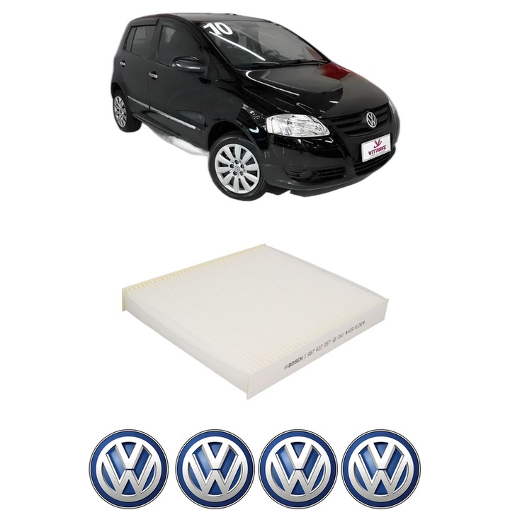 Filtru habitaclu polen Volkswagen FOX Van (5Z1) 1.2 din 2010-2011 KW 44 CP 60 CMC 1198, Auto, Bosch, 4x Stickere auto cu Volkswagen