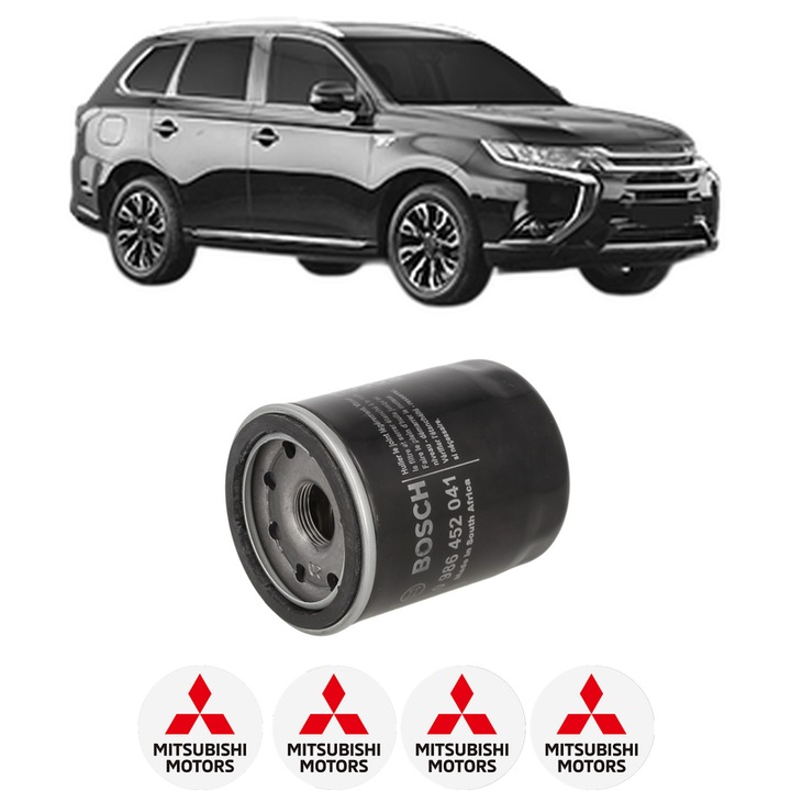 Filtru ulei MITSUBISHI OUTLANDER III Van (GF_W, GG_W) Hybrid 4WD (GG3W) din 2018 KW 153 CP 208 CMC 2360, auto, Bosch, 4x Stickere auto cu MITSUBISHI