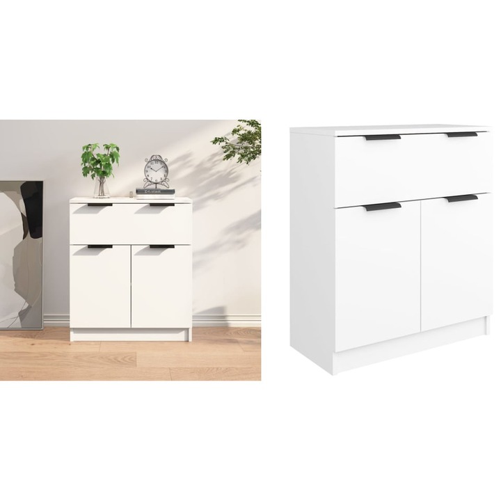 Dulap, alb, 60x30x70 cm, lemn prelucrat