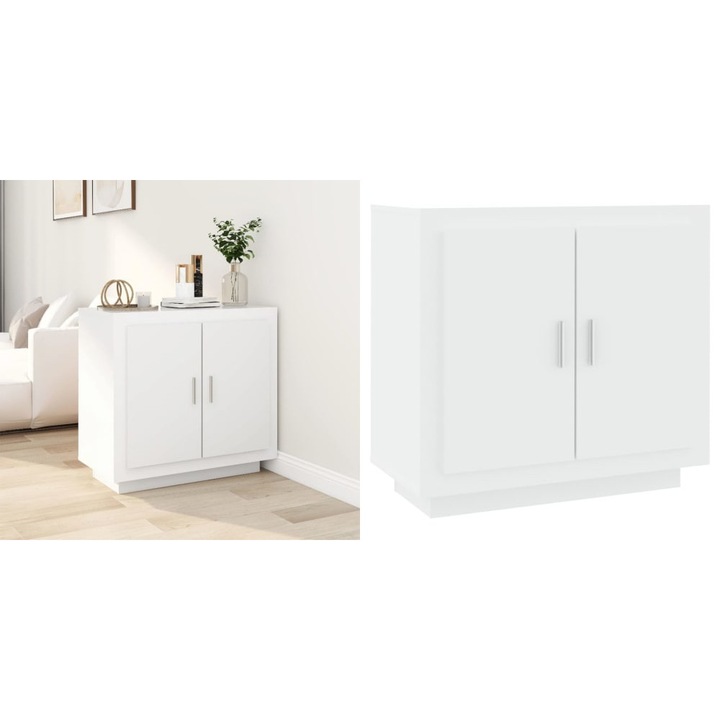 Dulap, alb, 80x40x75 cm, lemn prelucrat