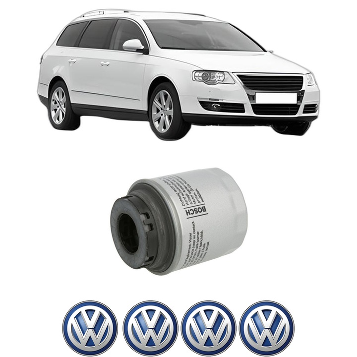 Filtru ulei Volkswagen PASSAT B6 Variant (3C5) 1.4 TSI din 2007-2010 KW 90 CP 122 CMC 1390, auto, Bosch, 4x Stickere auto cu Volkswagen