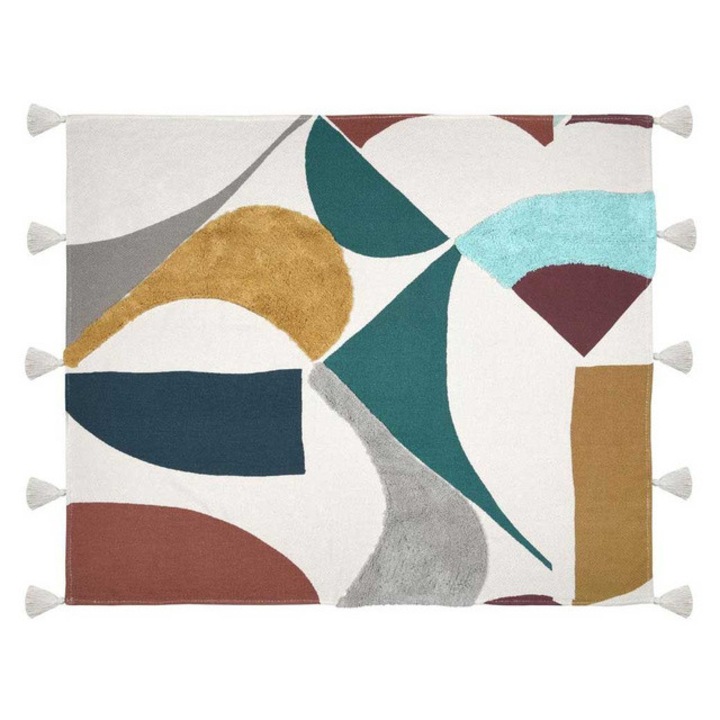 Patura colorata din bumbac 125 x 150 cm