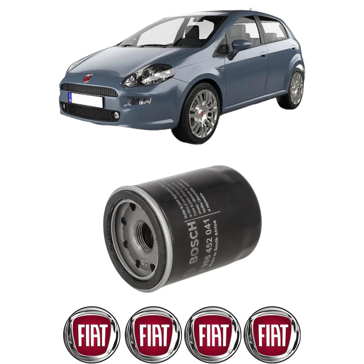 Filtru ulei FIAT PUNTO Hatchback Van (199_) 1.4 Natural Power (199AXB1A, 199AXL1A) din 2009 KW 57 CP 78 CMC 1368, auto, Bosch, 4x Stickere auto cu FIAT