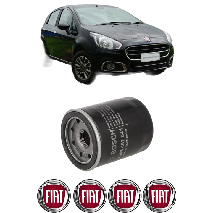Filtru ulei FIAT PUNTO EVO (199_) 1.4 (199AXB1A) din 2009-2012 KW 57 CP 77 CMC 1368, auto, Bosch, 4x Stickere auto cu FIAT