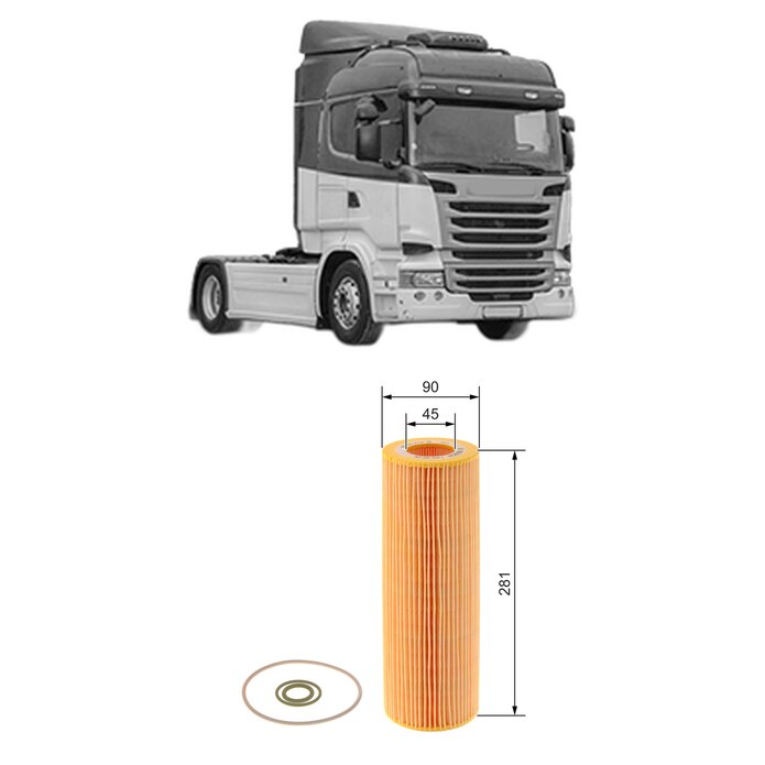 Filtru ulei SCANIA R I R410 din 2012-2019 KW 302 CP 411 CMC 12742, auto ...