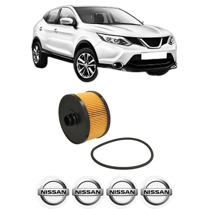 Filtru ulei NISSAN QASHQAI II (J11, J11_) 1.3 DIG-T din 2020 KW 116 CP 158 CMC 1332, auto, Bosch, 4x Stickere auto cu NISSAN