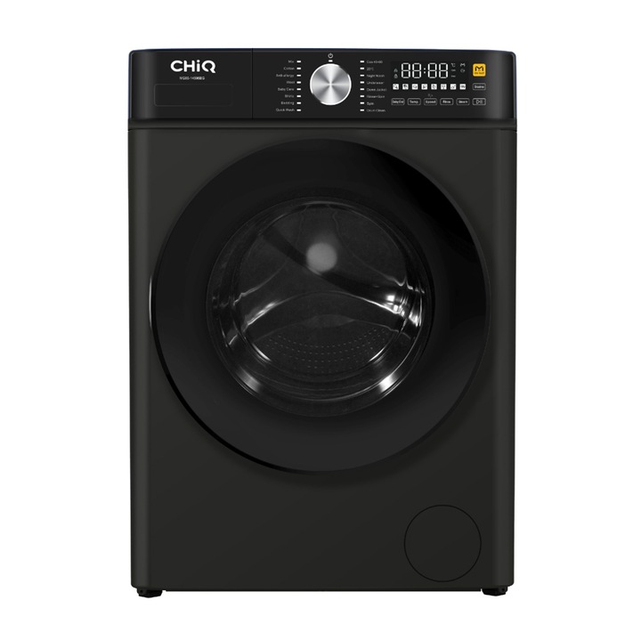 Masina de spalat rufe CHiQ MG80-14596BG, Steam, Inverter, Start intarziat, 8 kg, 1400 rpm, Clasa A, Neagra
