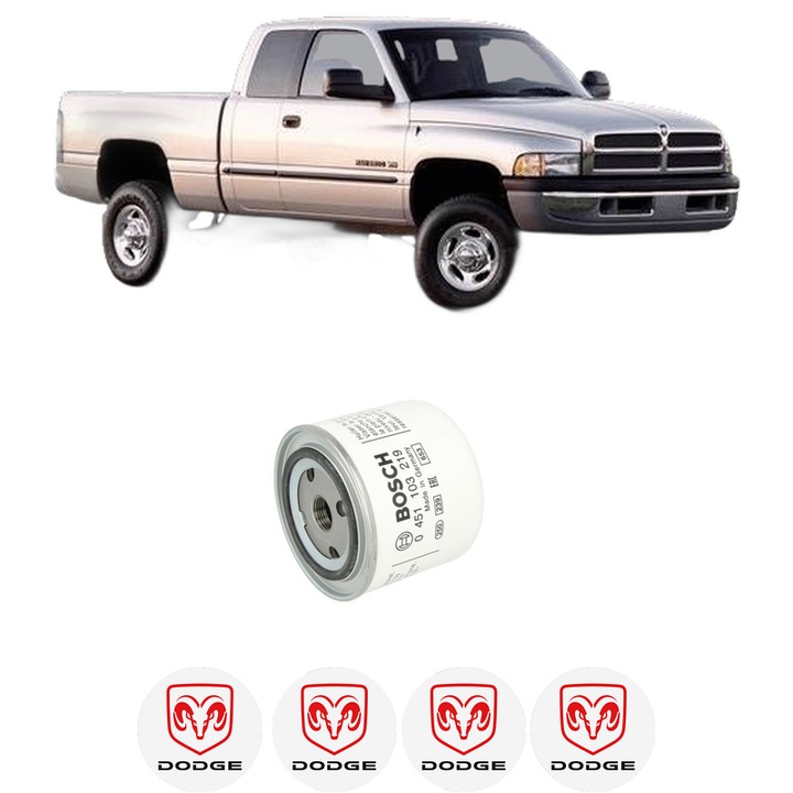 Filtru ulei DODGE RAM 2500 Crew Cab Pickup 5.7 4WD din 2002-2008 KW 257 CP 350 CMC 5654, auto, Bosch, 4x Stickere auto cu DODGE