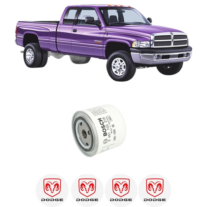 Filtru ulei DODGE RAM 2500 Cab & Chassis 5.7 4WD din 2002-2005 KW 257 CP 350 CMC 5654, auto, Bosch, 4x Stickere auto cu DODGE