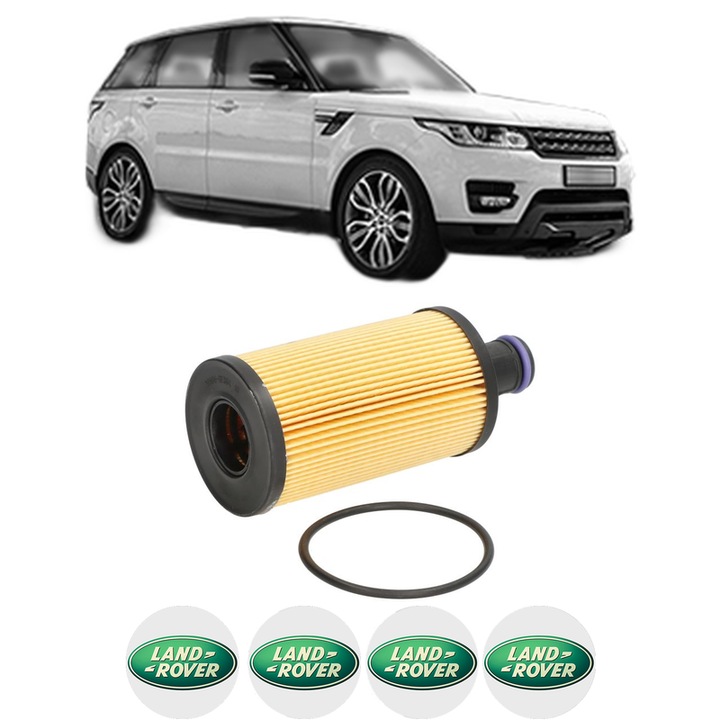 Filtru ulei LAND ROVER RANGE ROVER SPORT II (L494) 3.0 D250 4x4 din 2020-2022 KW 183 CP 249 CMC 2997, auto, Bosch, 4x Stickere auto cu LAND ROVER