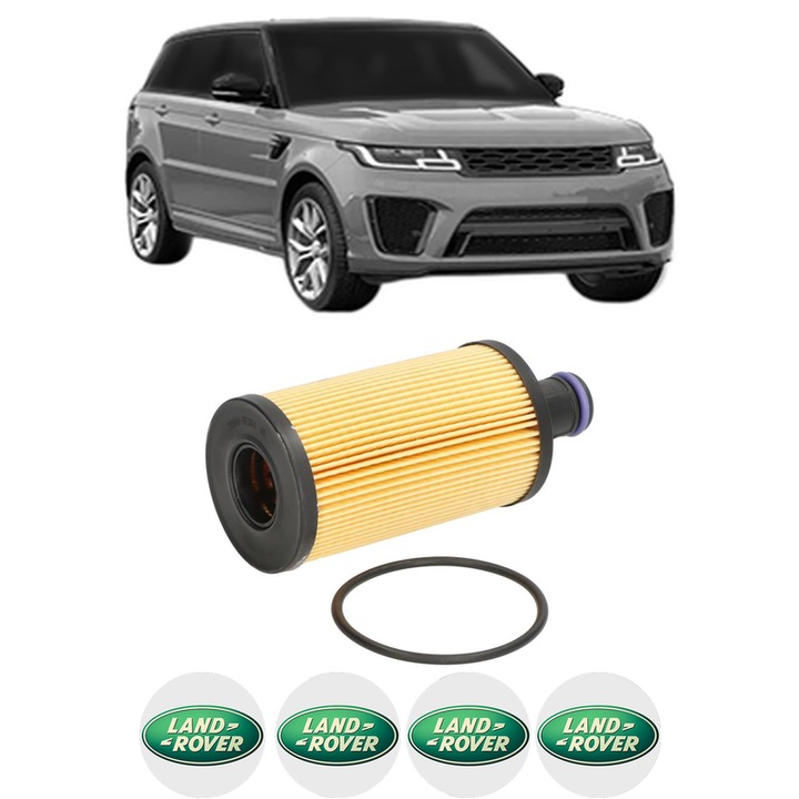 Filtru ulei LAND ROVER RANGE ROVER SPORT III (L461) 3.0 D350 MHEV AWD din 2022 KW 258 CP 351 CMC 2997, auto, Bosch, 4x Stickere auto cu LAND ROVER