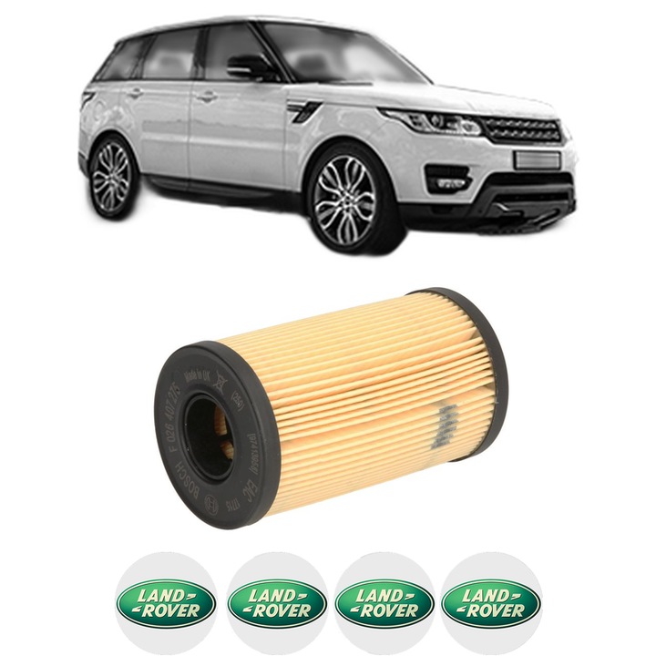 Filtru ulei LAND ROVER RANGE ROVER SPORT II (L494) 2.0 Si4 4x4 din 2017-2022 KW 221 CP 300 CMC 1997, auto, Bosch, 4x Stickere auto cu LAND ROVER