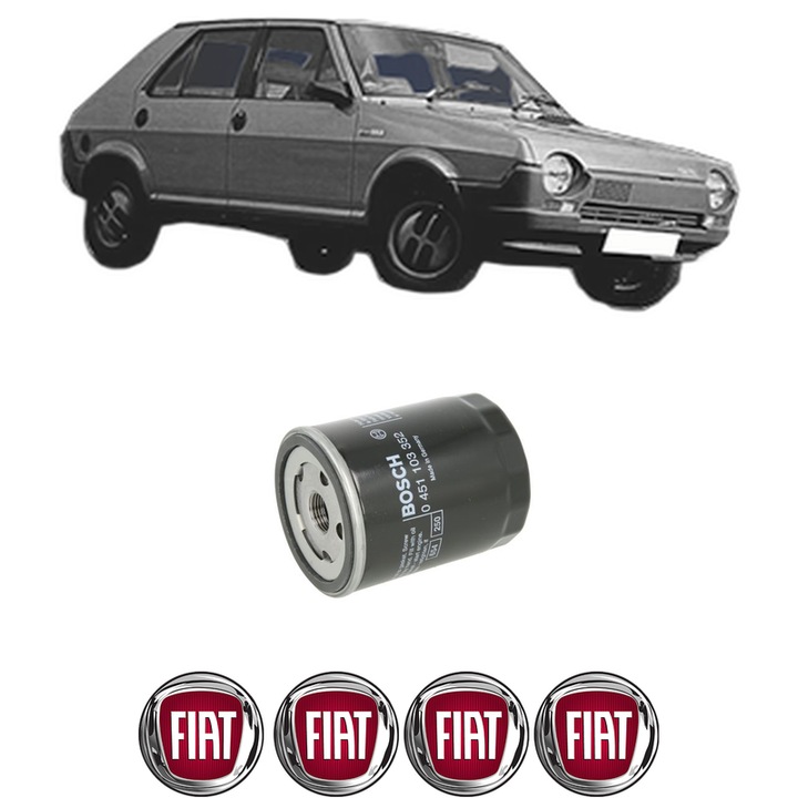 Filtru ulei FIAT RITMO (138_) 1.7 Diesel din 1979-1982 KW 40 CP 55 CMC 1714, auto, Bosch, 4x Stickere auto cu FIAT