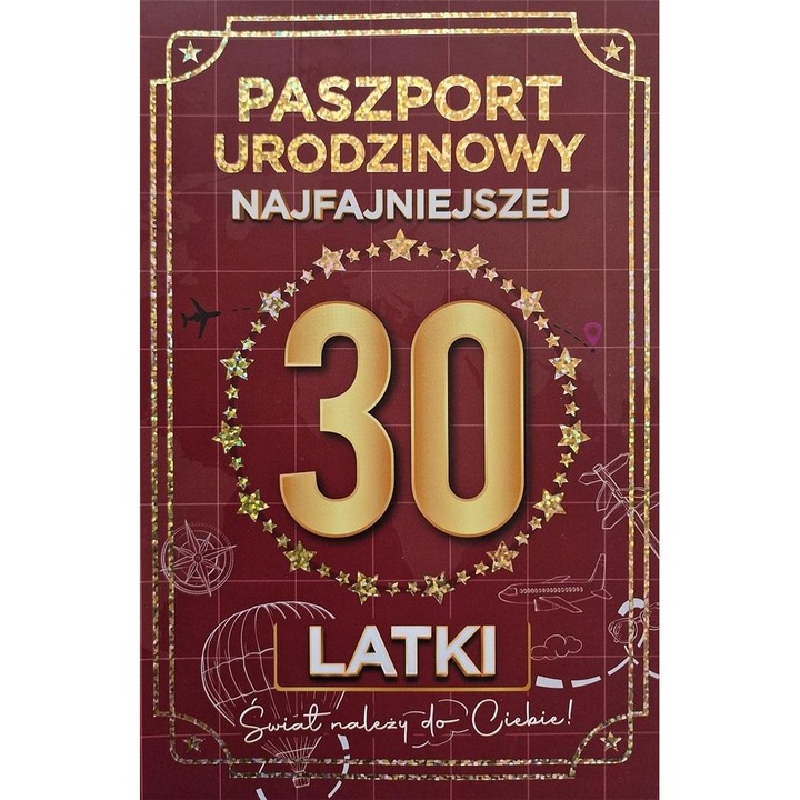 Születésnapi üdvözlőlap, YEKU, útlevél formátumú, 350g, aranyozott