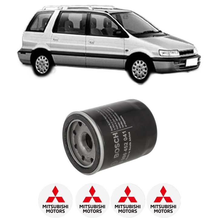 Filtru ulei MITSUBISHI SPACE WAGON (N3_W, N4_W) 2.0 (N33W) din 1991-1997 KW 77 CP 105 CMC 1997, auto, Bosch, 4x Stickere auto cu MITSUBISHI