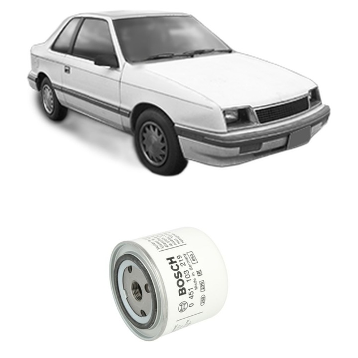 Filtru ulei PLYMOUTH SUNDANCE Coupe 2.5 Duster din 1989-1994 KW 74 CP 101 CMC 2501, auto, Bosch, 4x Stickere auto cu PLYMOUTH