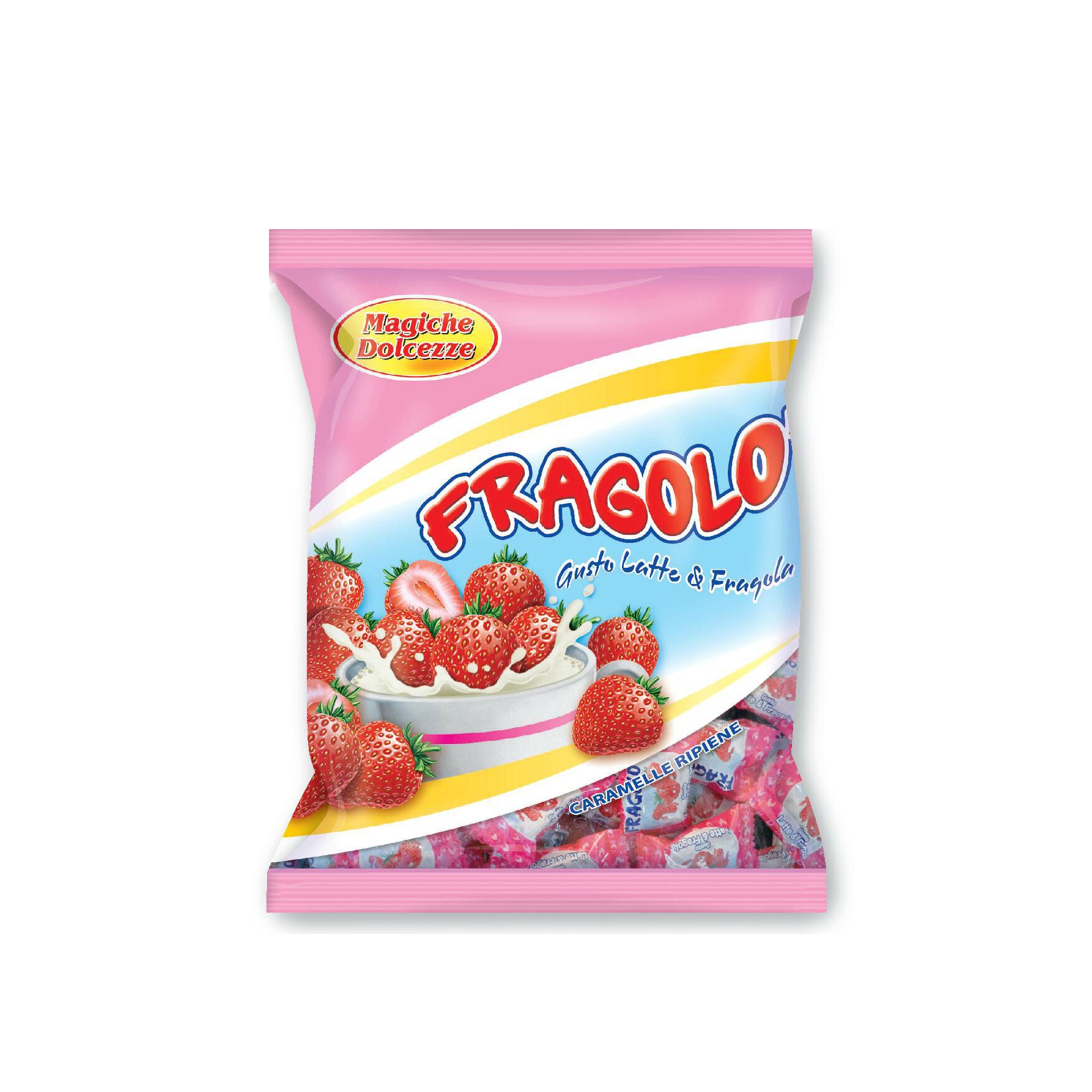 Caramele umplute cu crema de lapte si capsuni Finazzi 250g