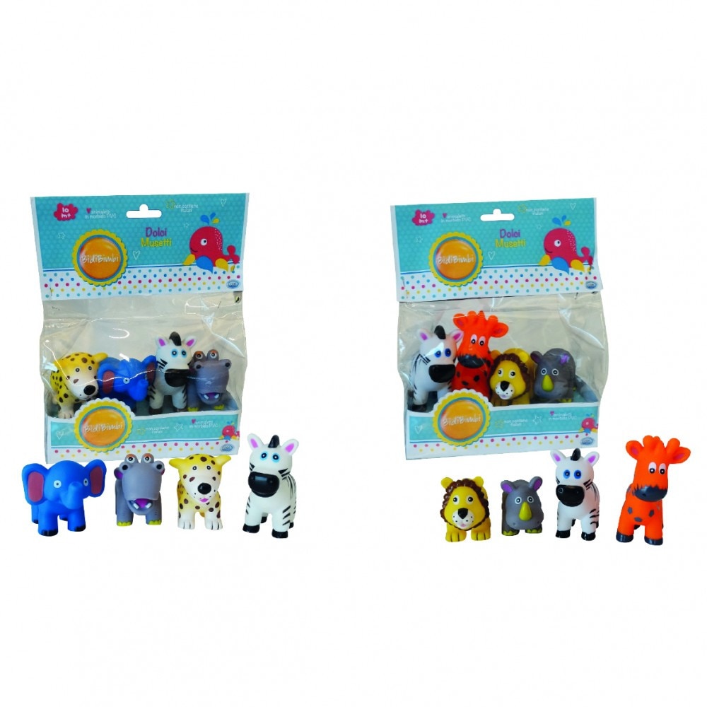 Set 4 animale jungla PVC moale Bidibimbi