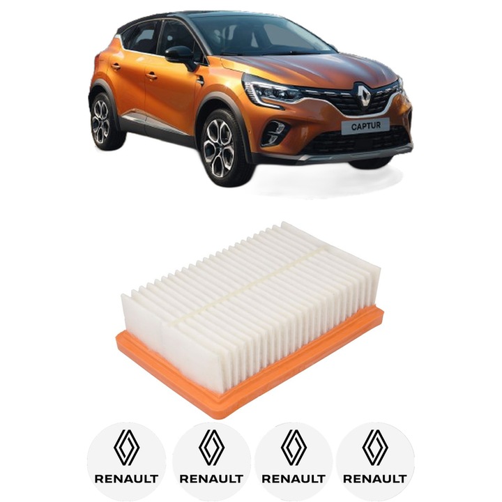 Filtru aer RENAULT CAPTUR II (HF_) TCe 100 (HFMT) din 2020 KW 74 CP 101 CMC 999, Bosh, Auto, 4x Stickere auto cu RENAULT