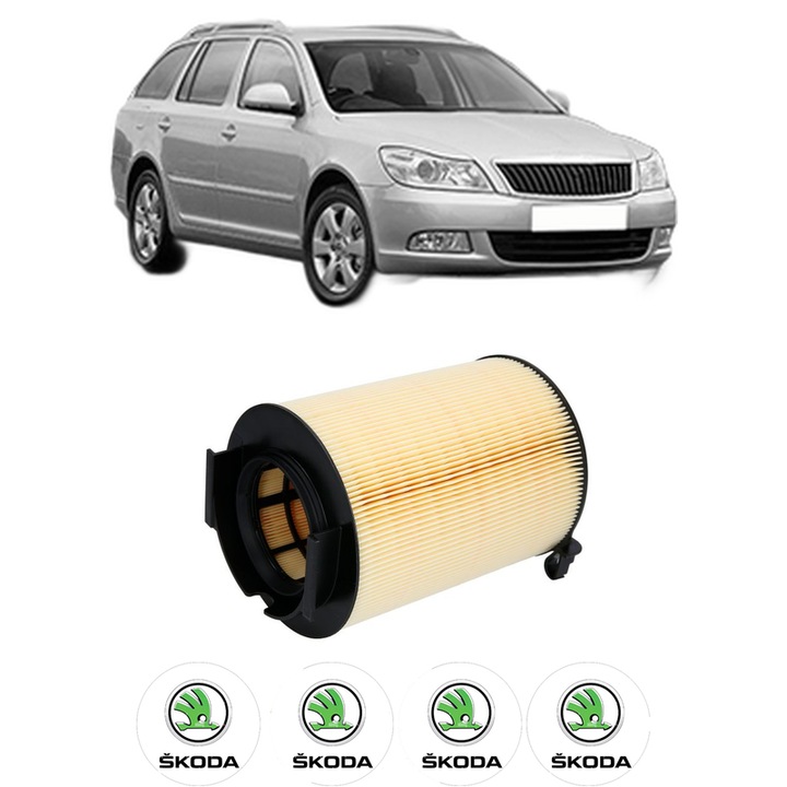 Filtru aer SKODA OCTAVIA II Combi (1Z5) 1.2 TSI din 2010-2013 KW 77 CP 105 CMC 1197, Bosh, Auto, 4x Stickere auto cu SKODA
