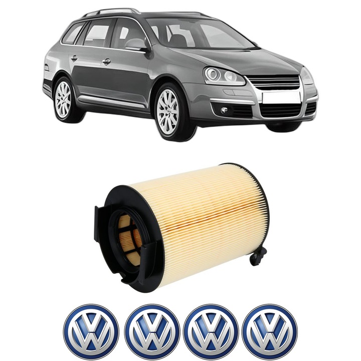 Filtru aer Volkswagen GOLF V Variant (1K5) 1.6 din 2007-2009 KW 75 CP 102 CMC 1595, Bosh, Auto, 4x Stickere auto cu Volkswagen