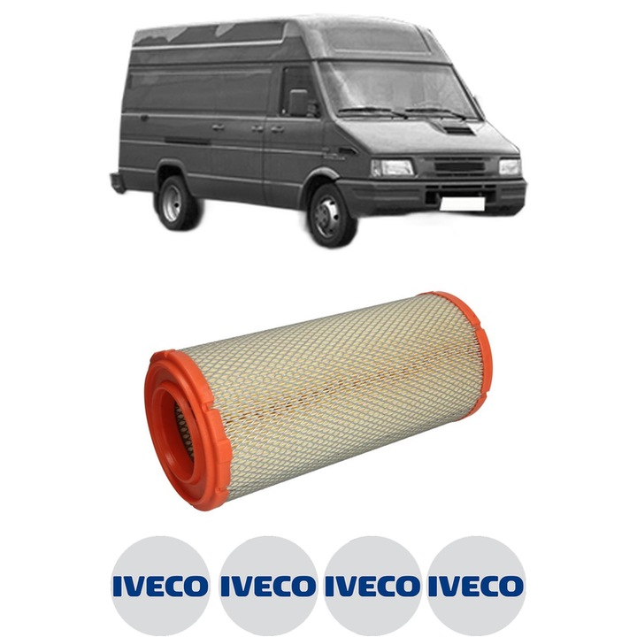 Filtru aer IVECO DAILY II Van 2.8 D HM 4180 din 2000-2007 KW 90 CP 122 CMC 2798, Bosh, Auto, 4x Stickere auto cu IVECO