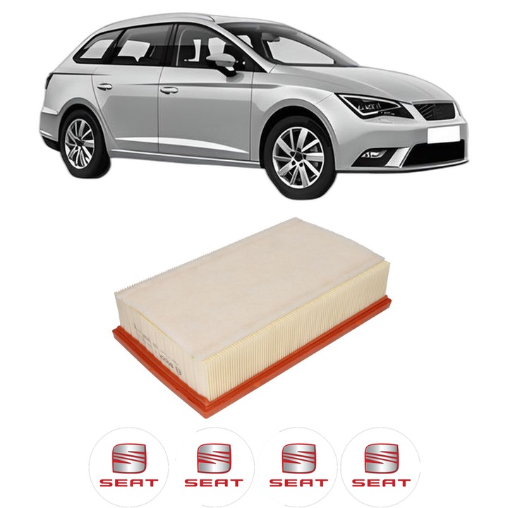 Filtru aer SEAT LEON ST (5F8) 2.0 TDI din 2013-2020 KW 135 CP 184 CMC 1968, Bosh, Auto, 4x Stickere auto cu SEAT