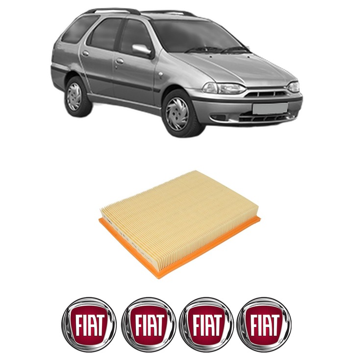Filtru aer FIAT PALIO Weekend (178_, 173_, 373_, 374_, 171_) 1.2 (178BXZ1A) din 1999-2002 KW 50 CP 68 CMC 1242, Bosh, Auto, 4x Stickere auto cu FIAT